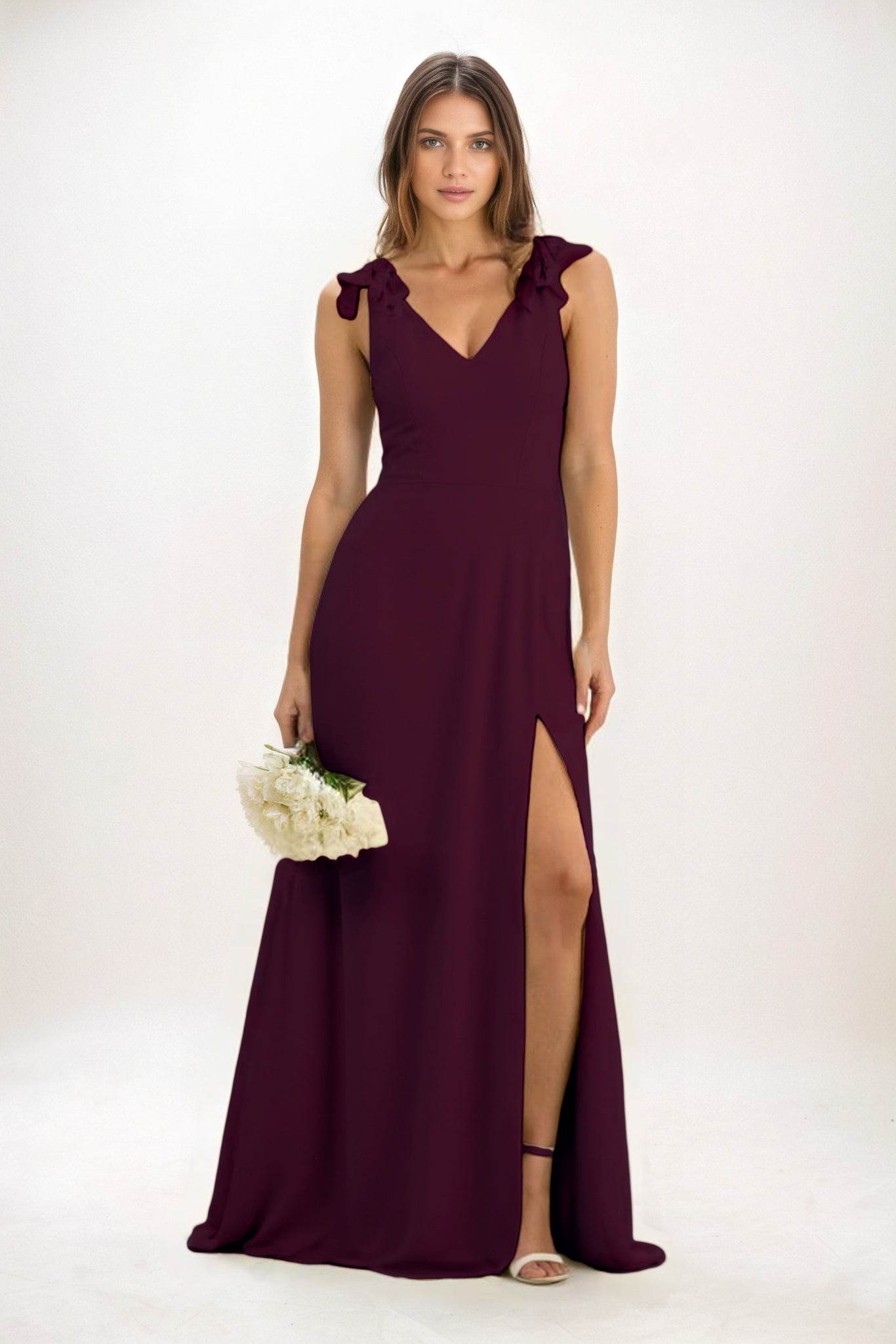 A-Line Maxi Chiffon Bridesmaid Dress CB0828 - COCOMELODY